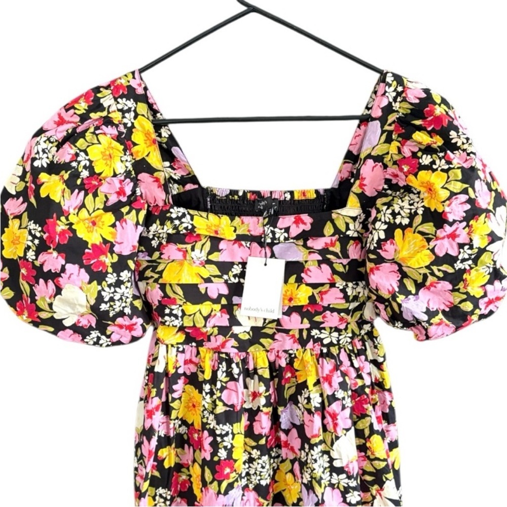 NWT Nobody's Child Nova Puff Sleeve
Black Floral Midi Dress Size 6 - Picture 3 of 15
